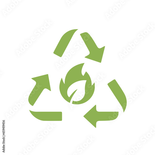 Simple icon of Biogas. Renewable energy and green environment.
