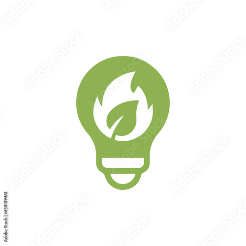 Simple light bulb Biofuel icon. Renewable energy and green environment. electricity generated by biogas concept