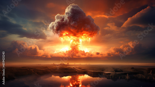 Nuclear Explosion and Environmental Pollution Caused by Humanity photo