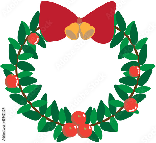 Wallpaper Mural Christmas door wreath designs set. Fir branch circles with Xmas decor, ornaments, ribbon, bell, Holly, Mistletoe for winter holiday decoration. Flat vector illustrations isolated on white background Torontodigital.ca