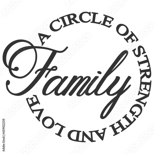 Family A Circle Of Strength And Love - Family Illustration