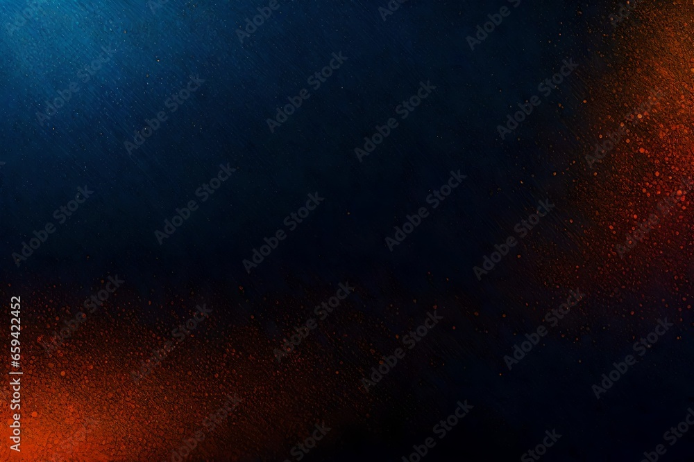 Obraz premium Dark blue orange grainy gradient background, blurry color with noise texture wide banner