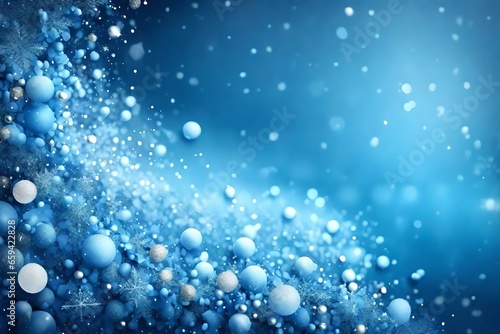 Elegant Gradient Blue background with snowfall and glitter sparkle. Winter background perfect for backdrop  wallpaper  background  flyer  banner  header  presentation template