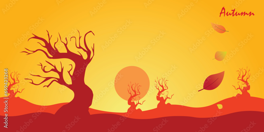 Background design with an autumn theme. Background design with an autumn theme.