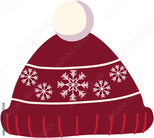 Winter Hat Set Warm Season Clothes. Autumn and winter pattern border design. Cute and cozy vector seamless repeat banner. Illustration of Winter, Christmas .Vector illustration of Cap 