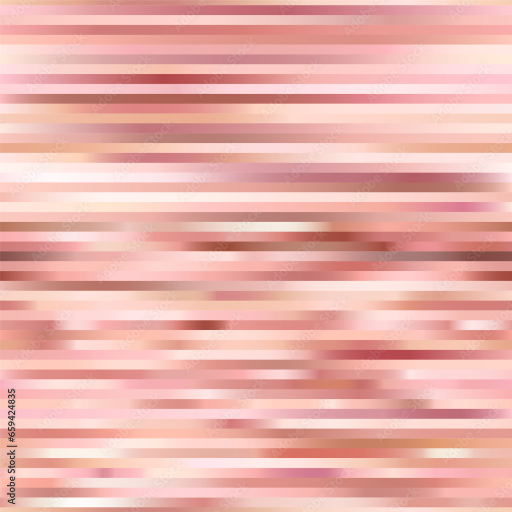 Stripes seamless pattern with rose gold pink gradient texture. Abstract fashion background. Horizontal lines geometric vector seamless pattern in pink gold nude rose colors. Stripes seamless pattern with rose gold pink gradient texture. Abstract fashion background. Horizontal lines geometric vector seamless pattern in pink gold nude rose colors.