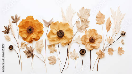 beautiful dried poppy moss and leave decoration and boho flower for wedding decoration