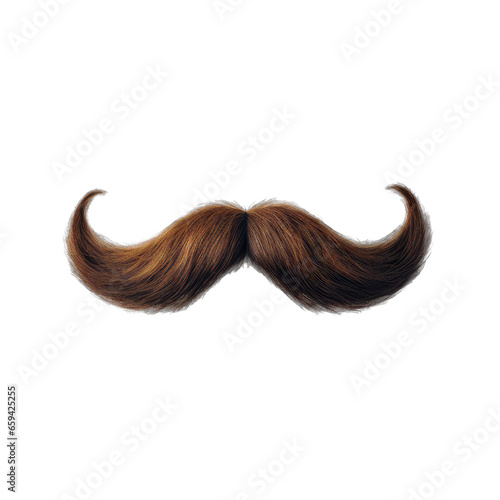 Mustache isolated on transparent and white background. Png transparent