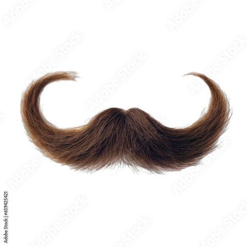 Mustache isolated on transparent and white background. Png transparent