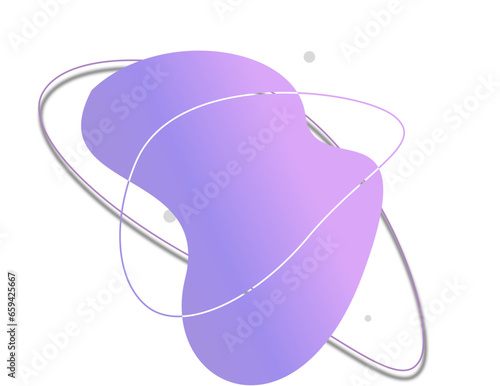 Dreamy space imaginary universe - Organic blob shape element meta liquid