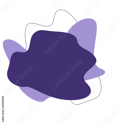 Organic blob shape purple element - minimalist outline