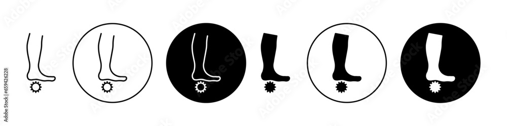 Foot massage orthopedic ball Line Icon Set. Vector symbol for UI designs. - obrazy, fototapety, plakaty 