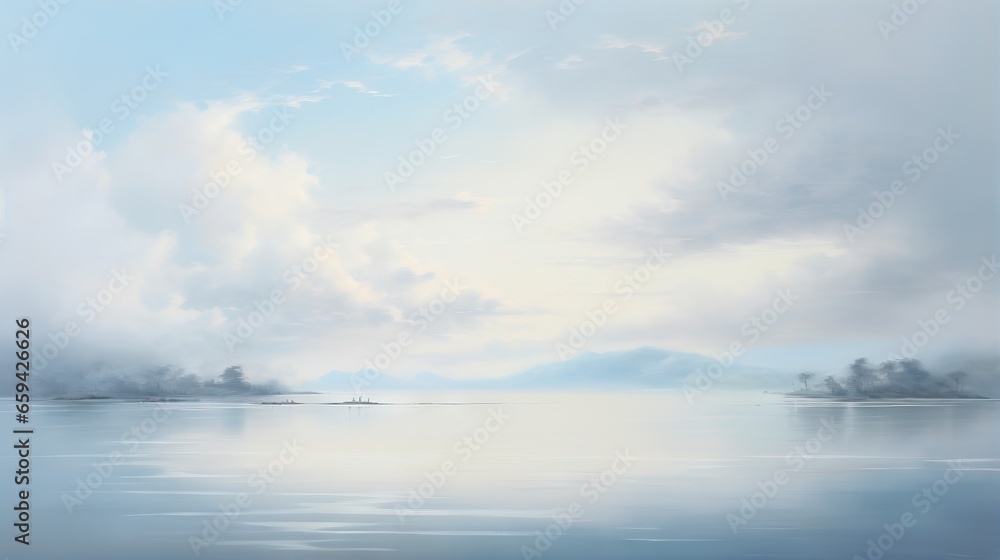 a large body of water with clouds in the sky above it. generative ai a large body of water with clouds in the sky above it. generative ai