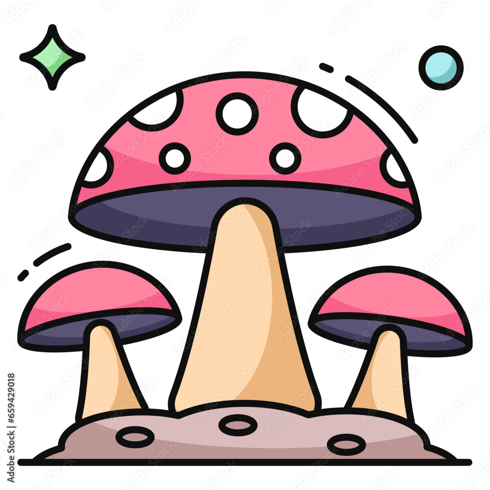 Fototapeta premium Premium download icon of mushrooms