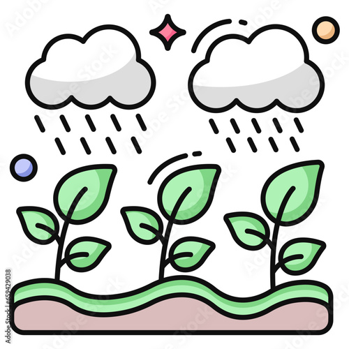 Forest rainfall icon in perfect design