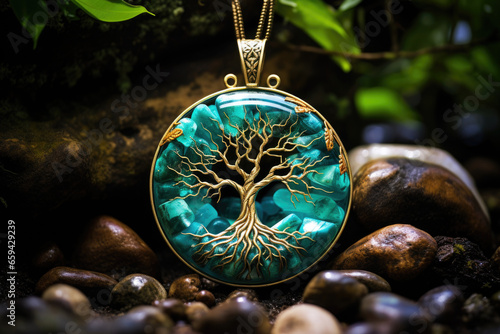 Beautiful illustration of magic tree of life, sacred symbol. Personal individuality, prosperity and growth concept