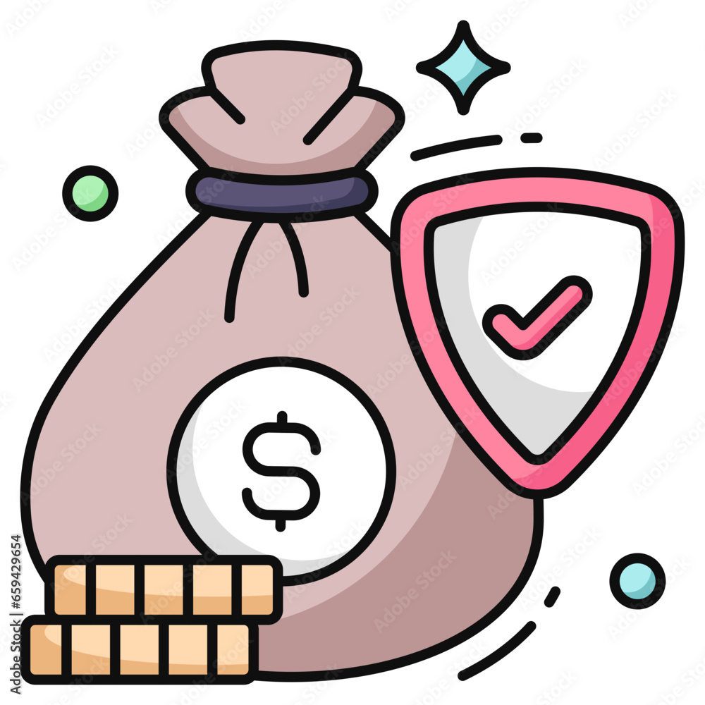 A premium download icon of financial security A premium download icon of financial security