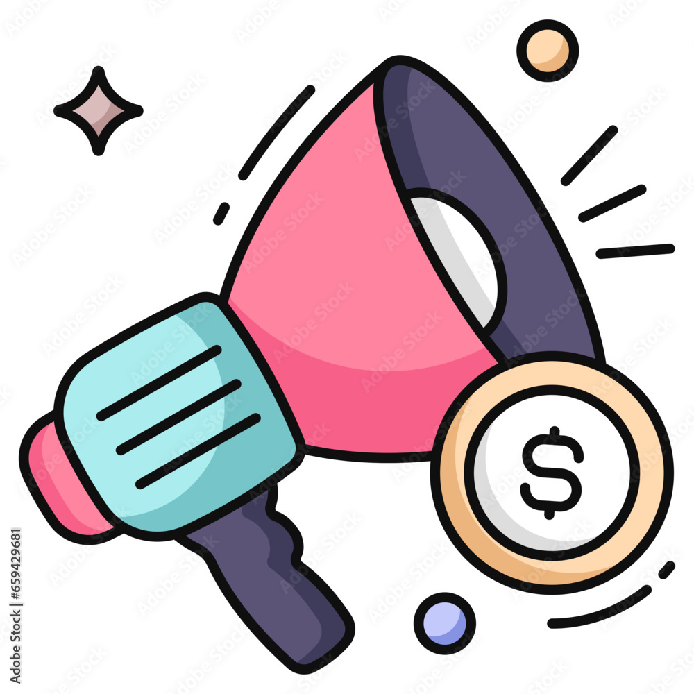 Conceptual flat design icon of financial marketing Conceptual flat design icon of financial marketing