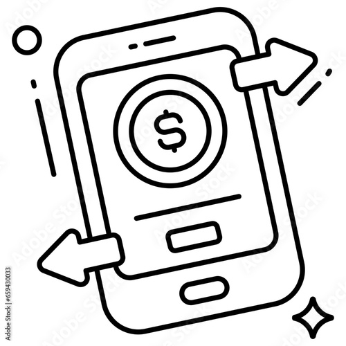 A premium download icon of mobile money transfer 