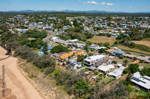 Aerial view of Tannum Sands from The Oaks Beach, Queensland