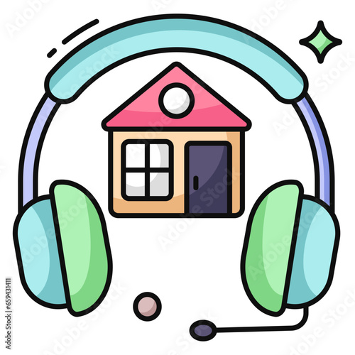 Trendy design icon of estate helpline 