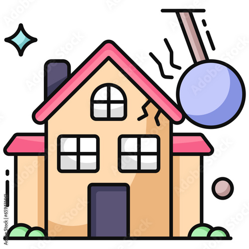 An icon design of wrecking building 