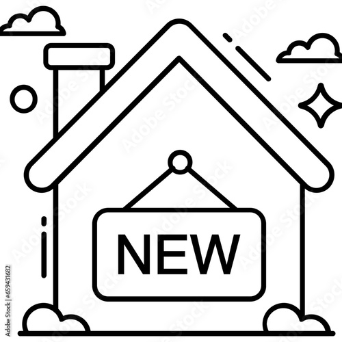 Modern design icon of new home 