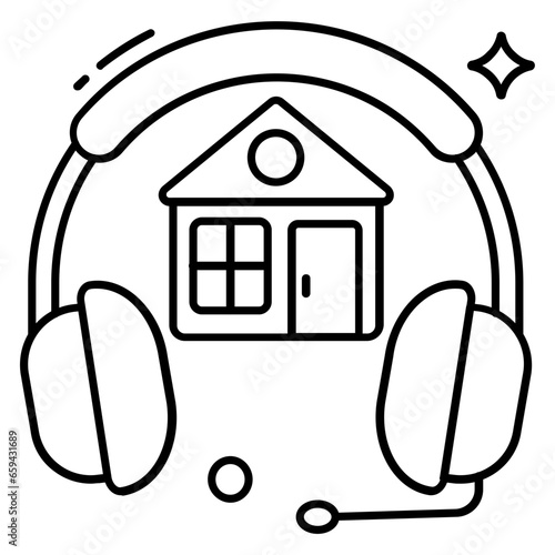 Trendy design icon of estate helpline 
