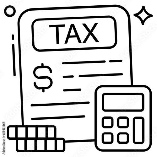 Creative design icon of tax calculation 