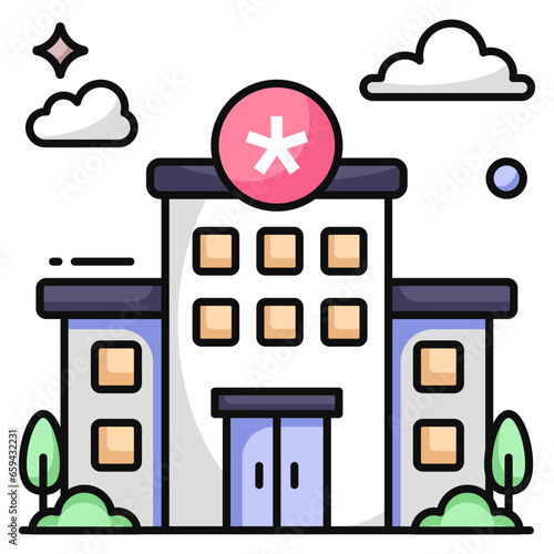 Modern design icon of hospital building 