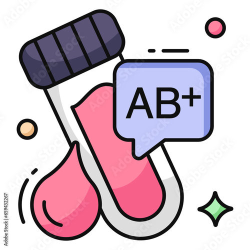 Modern design icon of ab blood tube
