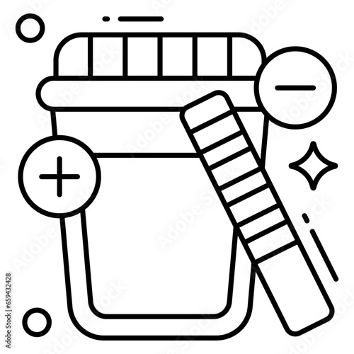 A flat design icon of urine test