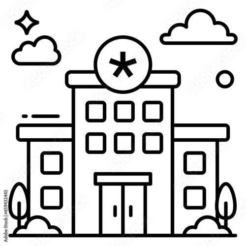 Modern design icon of hospital building 