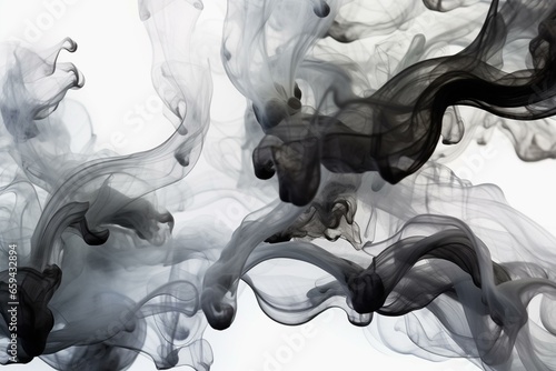 Abstract ink design with a see-through backdrop showcasing fluid patterns. Generative AI