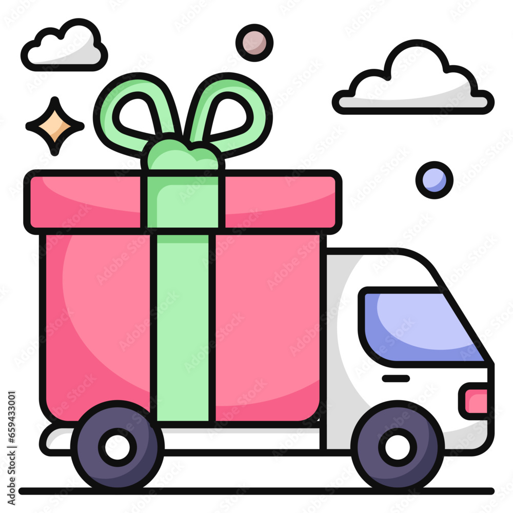 Trendy vector design of gift delivery Trendy vector design of gift delivery