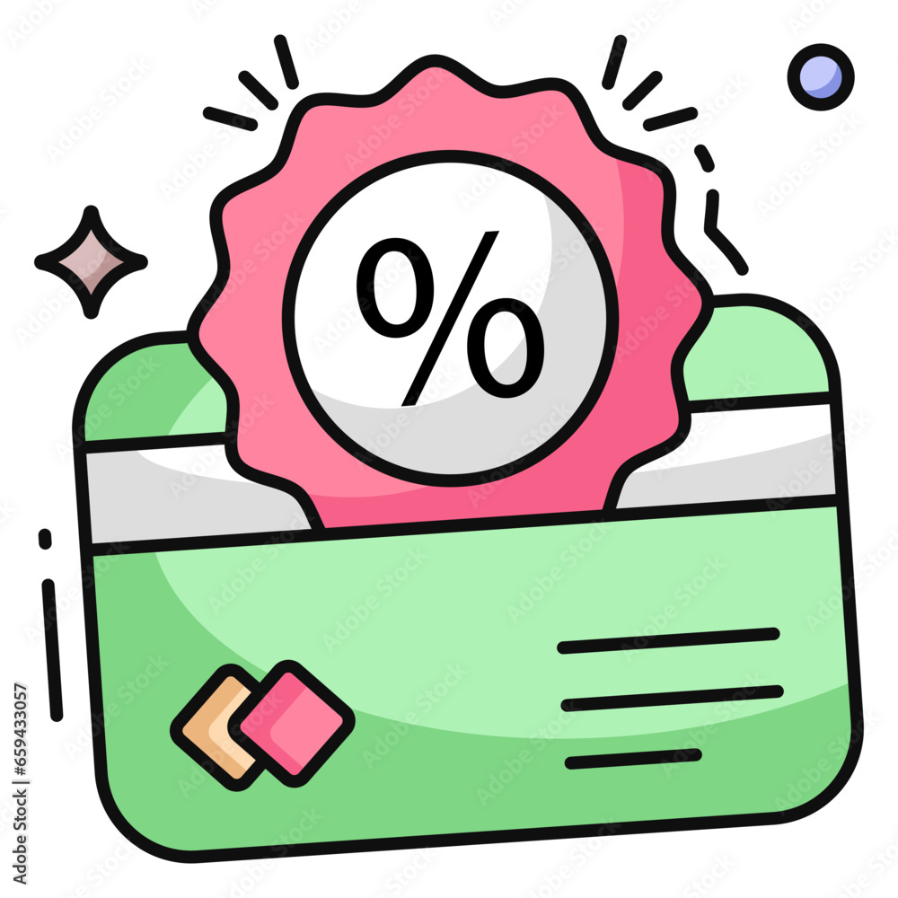 Naklejka premium Premium download icon of discount card