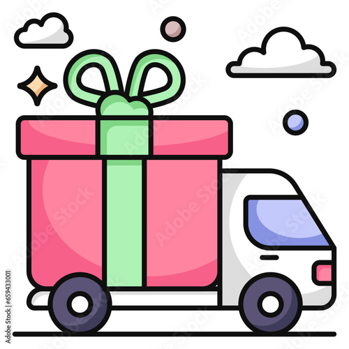 Trendy vector design of gift delivery 