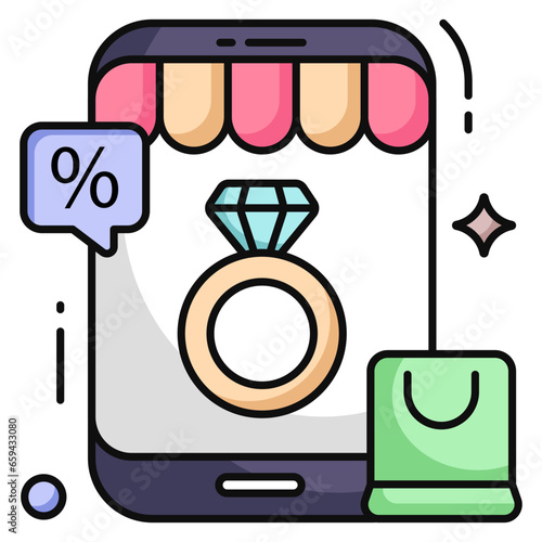 An icon design of mobile ring shopping 
