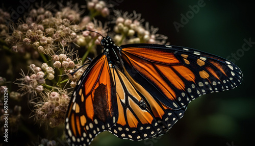 Monarch butterfly vibrant wings showcase natural beauty generated by AI © Jeronimo Ramos