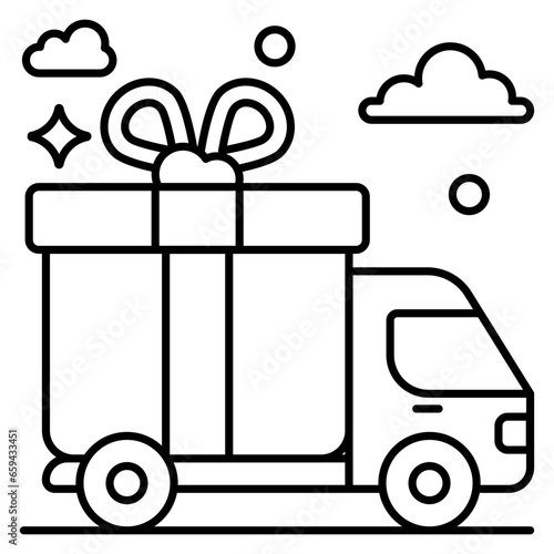 Trendy vector design of gift delivery 