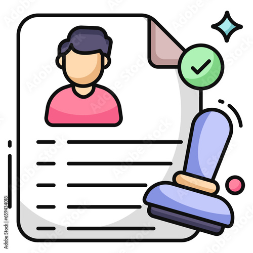 An icon design of attested doc