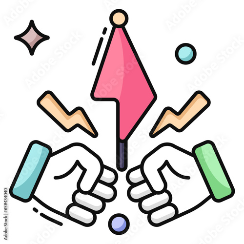 A unique design icon of conflict 
