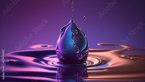 water drop falling into water