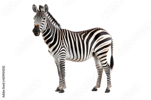 Zebra isolated on transparent background  Generative Ai