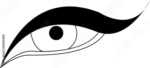black and white illustration of an eye Vector illustration of vintage grunge punk crazy art stencils. ,