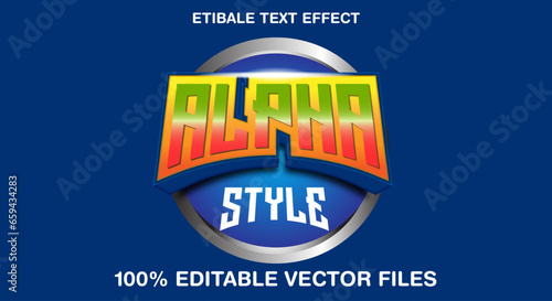 Alpha Style 3D editable text effect template