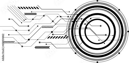drawing of a electronic circuit board with processor