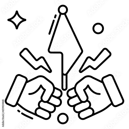 A unique design icon of conflict 