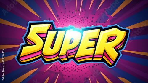 Word super in superhero style text effect