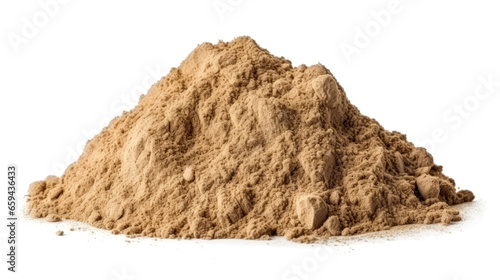 Pile of desert sand isolated in whie background for construction work